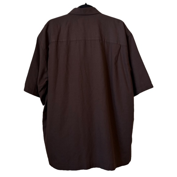 Van Heusen Brown Short Sleeve Guayabera Shirt Men’s XL - Picture 6 of 7